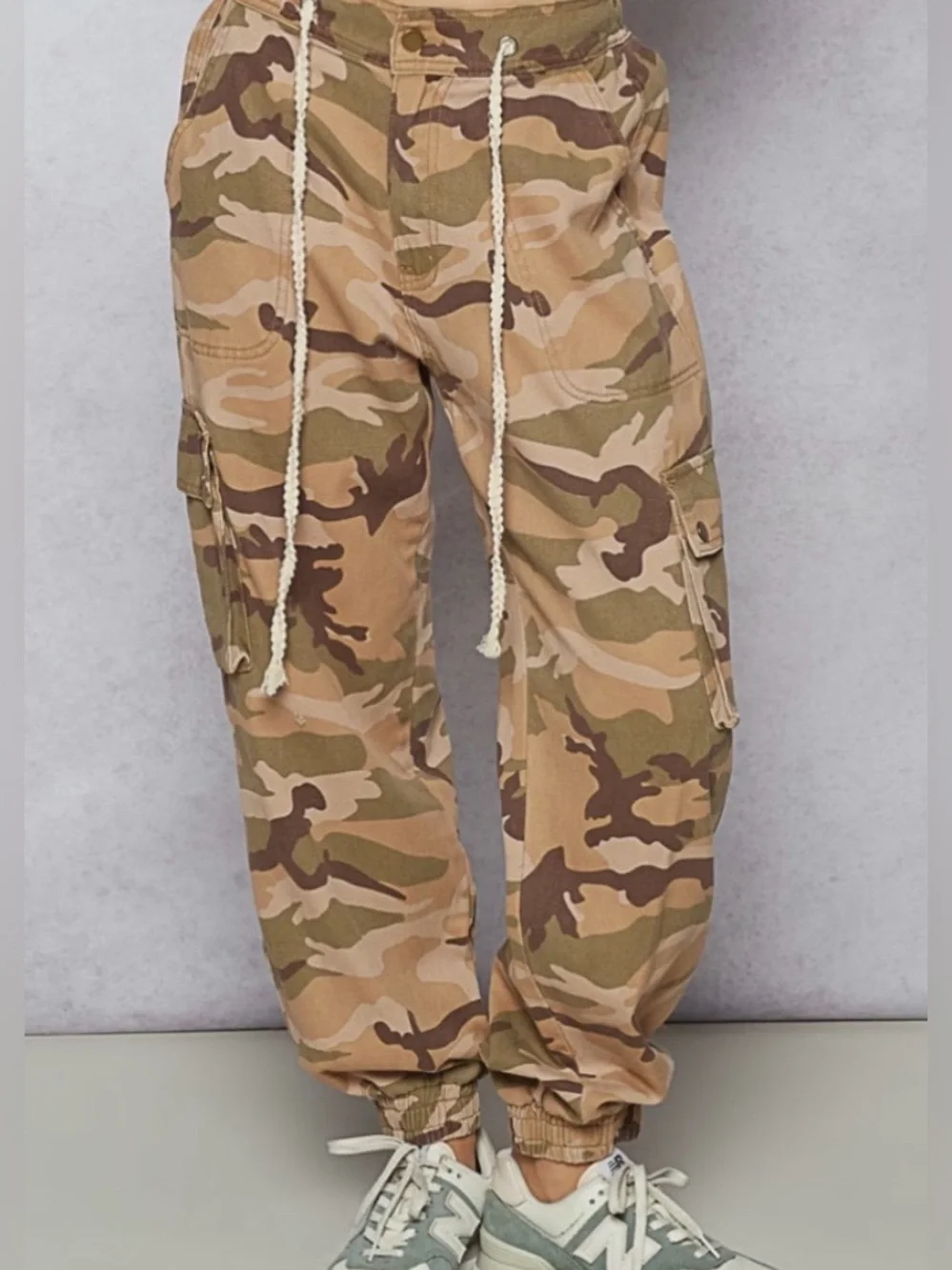 POL Camo Twill Jogger Pants - Green Camo
